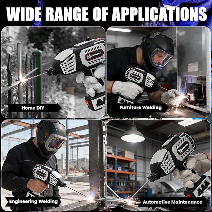 Handheld Welder Machine 110V, NeoTamarix 20-150A IGBT Inverter Portable Welder Gun with 5 Variable Current Adjustment & 20PCS Rods, Portable ARC Welding Gun Fits for 1/16"-1/8" Rods