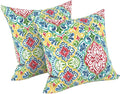 LVTXIII Outdoor Throw Pillows, Decorative Throw Pillows with Inserts, 20"x20" Square Pillows for Bed, Couch, Sofa and Patio Furniture, Set of 2, Damask Red