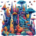 Qiuenisray Wooden Puzzles for Adults, Coral Ocean Jigsaw Puzzles 200 Pieces, FSC Certified Beautiful Wall Decor Puzzles, Unique Animal Shape Puzzle, Creative Gift for Family Game 11x11.2 in