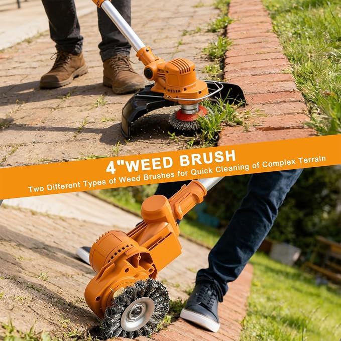 Weed Wacker Cordless for Dewalt 20V Battery, Weed Eater Battery Powered with 6 Types of Blades, Brushless Electric Weed Wacker, Brush Cutter for Lawn, Yard and Bush Trimming (No Battery)
