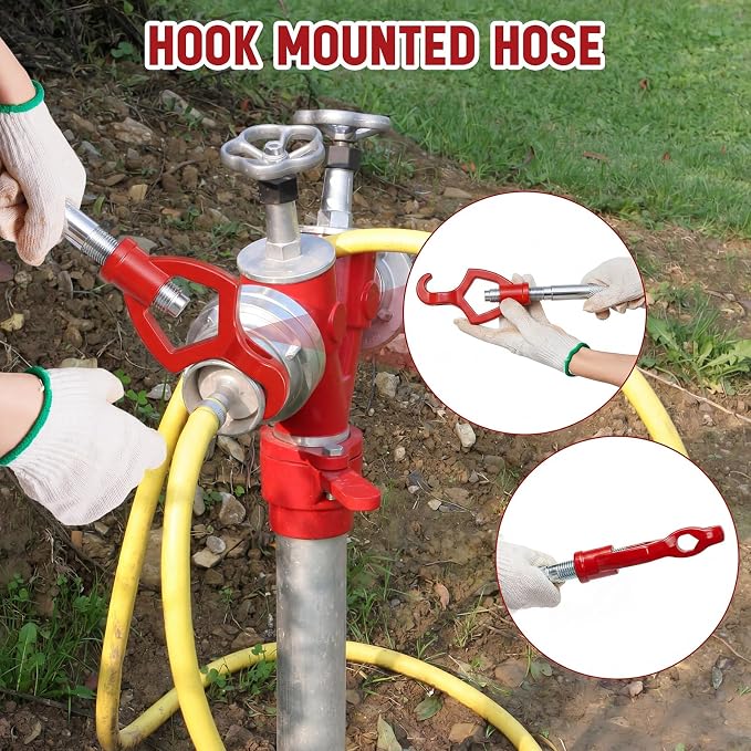 Tandefio 1 Pcs Fire Hydrant Wrench, 1-1/2" to 3", Red | Adjustable Hydrant Key for Utility Crews, Multifunctional Hydrant Wrench for Tightening Fire Nuts Tightening Water Pipes