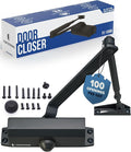 Automatic Door Closer (Black), FS-1306B Residential Hydraulic Auto Door Closer, Grade 3 Self Closing Spring Hinge, UL Listed & ADA Soft Closers No Slam, for Home & Interior Garage Doors Closure