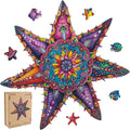 Qiuenisray Wooden Puzzles for Adults, Starfish Ocean Jigsaw Puzzles | 200 Pieces, FSC Certified Unique Shape Animal Adult Puzzles, Unique Wood Puzzle, Best Gift for Family Game 14.3x14.3 in