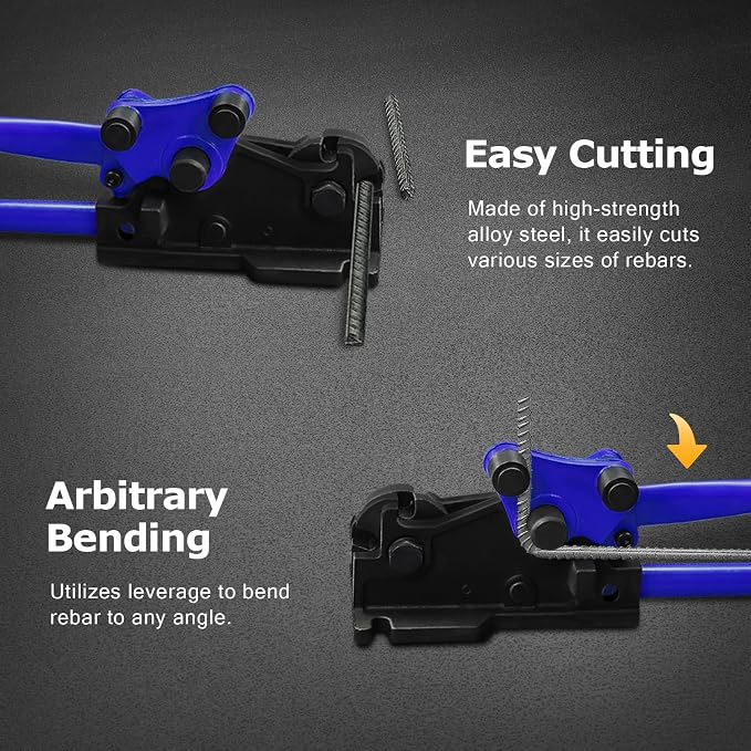 LOSCHEN Manual Rebar Cutter and Bender,for Construction Site and Home-use,Removable Rebar Shears, Rebar Bending Machine, Bending and Cutting Rebar up to 5/8 Inch (Blue)