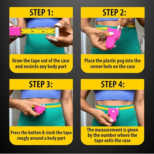 Perfect Body Tape Measure - 80 Inch Automatic Telescopic Tape Measure - Retractable Measuring Tape for Body: Waist, Hip, Bust, Arms, and More (Pink - 80 inch)
