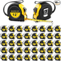 40 Pieces Tape Measure 12 ft Retractable Measuring Tape Bulk with Fractions Marked Easy Read Yellow Measuring Tape Bulk Set for Engineer Contractors, Autowind and Lock