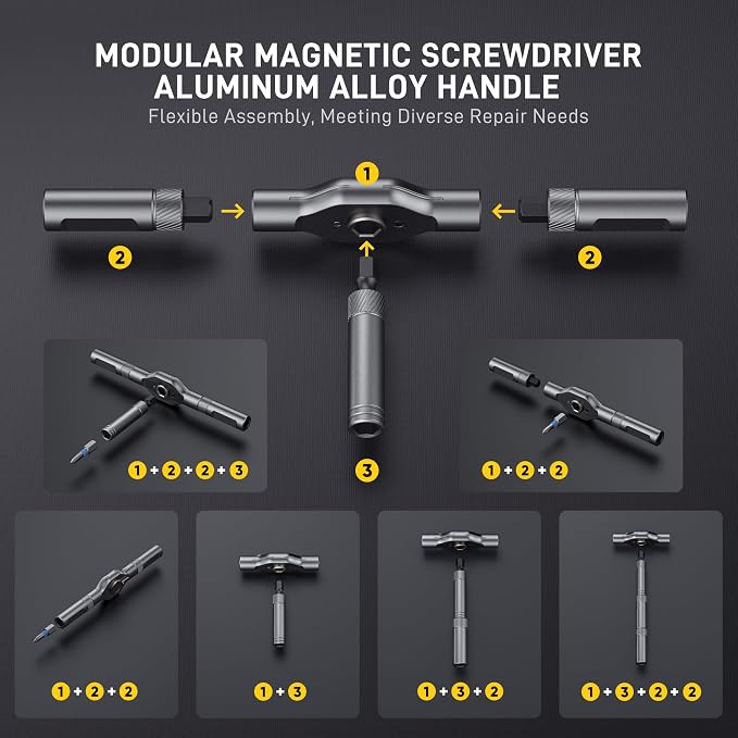 42 in1 Magnetic Screwdriver Set Precision Multi Bit Ratchet T Handle Repair Kit for Electronics, Phone, Laptop, Watch, Eyeglasses – Portable Tool Set for Home & DIY