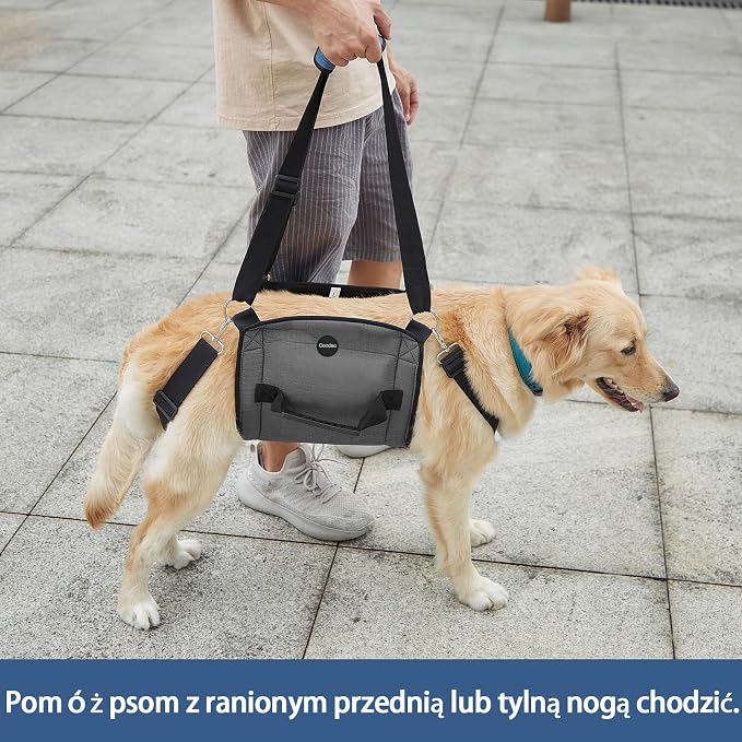 COODEO Dog Carry Sling, Emergency Backpack Pet Legs Support & Rehabilitation Dog Lift Harness for Nail Trimming, Dog Carrier for Senior Dogs Joint Injuries, Arthritis, Up and Down Stairs(M, Black)