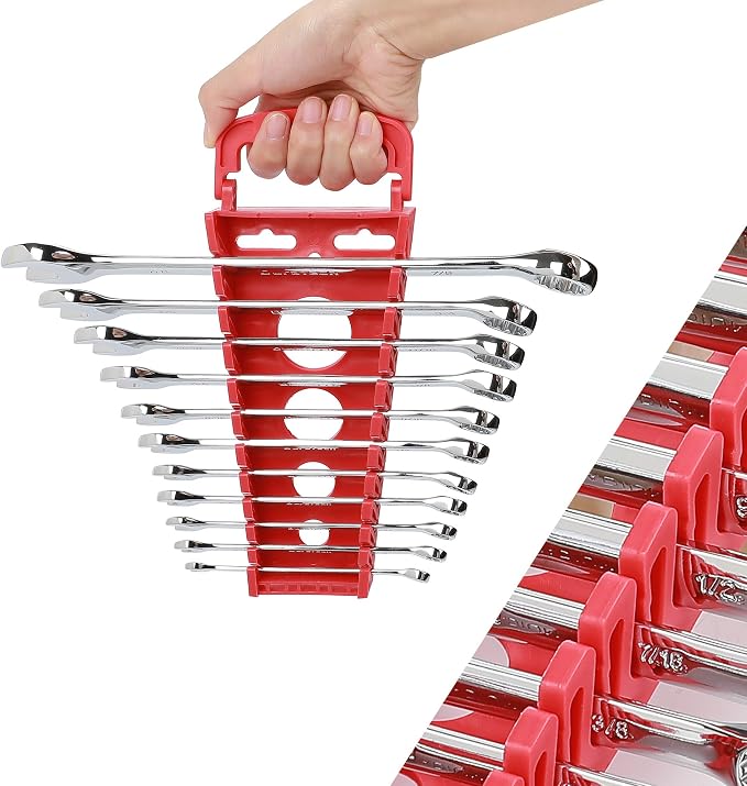 DURATECH Combination Wrench Set, SAE, 11-Piece, 1/4'' to 7/8'' | 12-Point, CR-V Steel, Organized in Wrench Holder