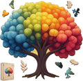 Pikoqunc Colorful Balloon Tree Wooden Puzzle for Adults – Unique Shape Jigsaw, 18.4"x17.4" Large Family Game, Fun Gifts for Grandkids & Adults, Christmas Home Decor Brain Teaser (456 PCS)