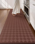 Color&Geometry Anti Fatigue Cushioned Kitchen Floor Mats,24"X94",Long Runner Rug Non Slip Waterproof,Memory Foam Padded Standing Mat for Front Sink,Brown