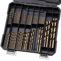 Cobalt Drill Bits Set for Hardened Metal and Stainless Steel, 101Pcs M35 High Speed Steel Twist Jobber Drill Bits 1/16"-1/2", with Plastic Index Storage Case
