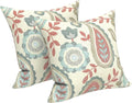LVTXIII Outdoor Throw Pillows 16x16 Inch, Set of 2 Square Decorative Pillows with Inserts for Patio Furniture, Porch Chair, Garden Sofa, Paisley Vintage