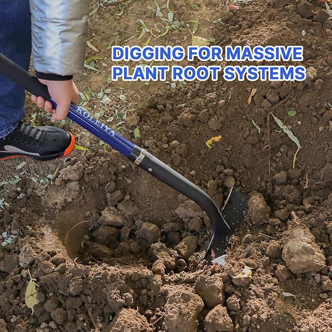 KOLEIYA Shovel,Shovels for Digging Heavy Duty with Fiberglass Handle,Spade Shovel for Gardening Trenching Planting Transferring,57 inches,Blue