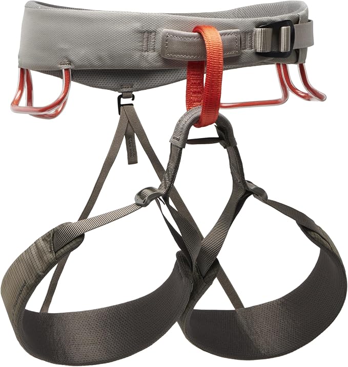 BLACK DIAMOND Men's Momentum Rock Climbing Harness, Adjustable Loops | trakFIT leg loops, pre-threaded buckle, gear loops organize quickdraws, cams, belay tools, and essentials