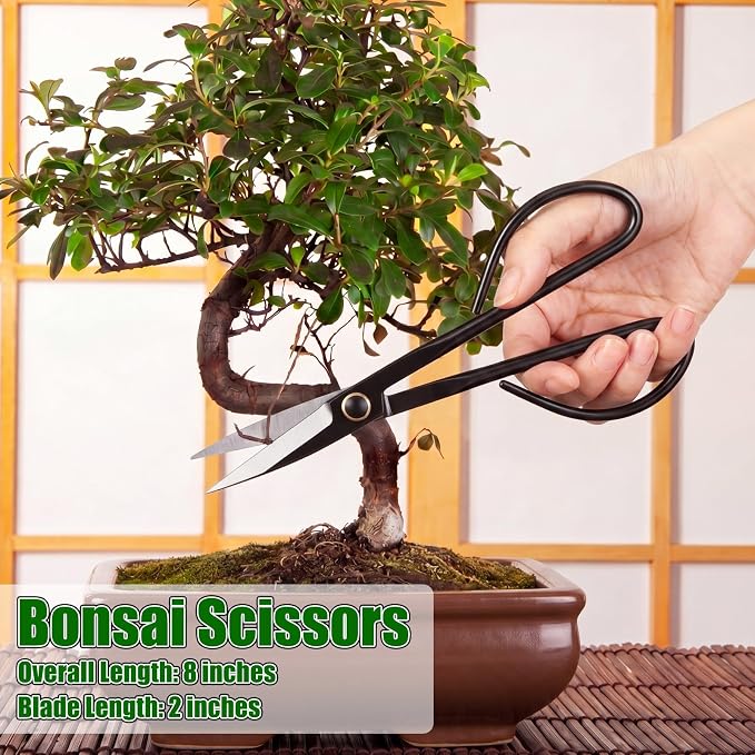 7-piece Bonsai Pruning Tool with Bag, Includes Knob, Concave, Root Cutter, Leaf Bud Scissors, Wire Cutter, Pliers and Tool Bag for Gardening, Horticulture Pruning and Care