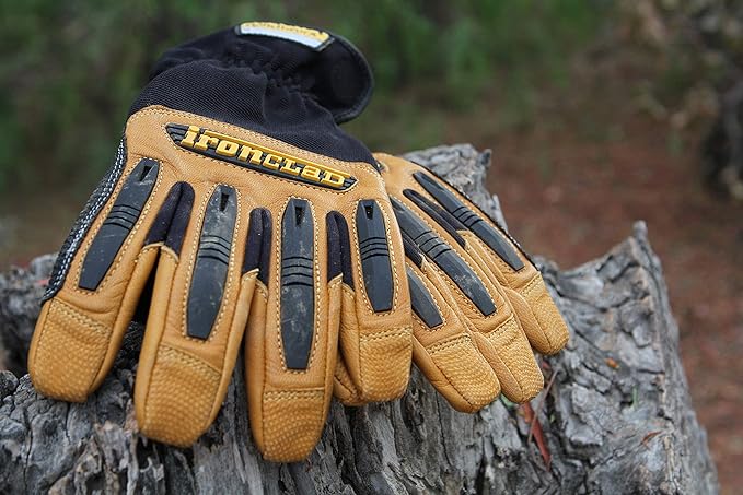 Ironclad Ranchworx Work Gloves RWG2, Premier Leather Work Glove, Performance Fit, Durable, Machine Washable, (1 Pair), RWG2-06-XXL,Black/Tan
