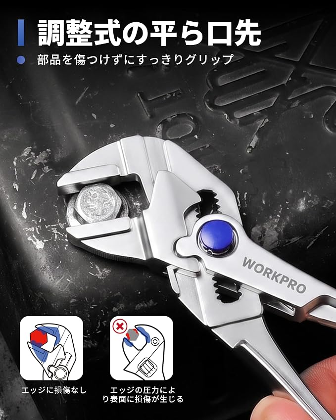 WORKPRO 2-Piece Mini Pliers Set with Pouch, 4-Inch Water Pump Plier & Plier Wrench, High-Toughness Alloy Steel Mini Groove Joint & Smooth Jaw Plier, EDC Pliers for Tight Spaces & Versatile Use