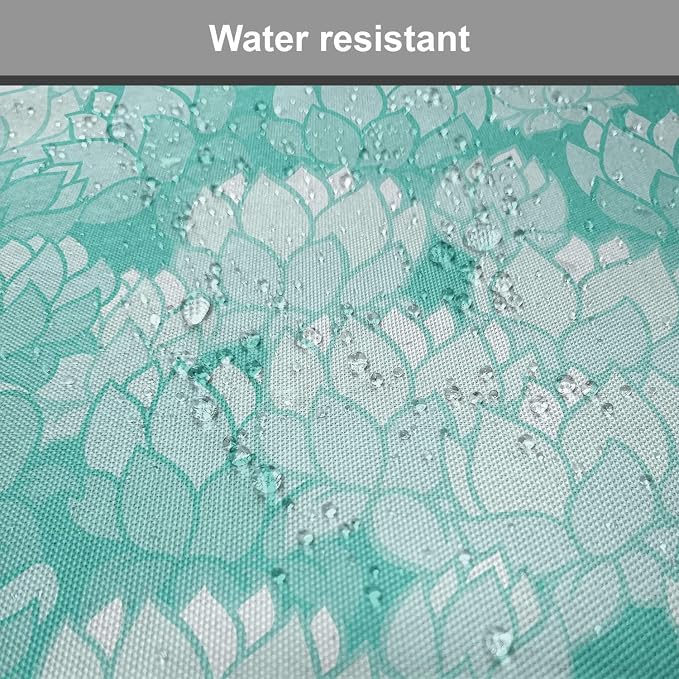 Lunarable Aquamarine Chair Seating Cushion Set of 2, Retro Design Continuous Pattern of Abstract Flowers, Anti-Slip Seat Padding for Kitchen & Patio, 16"x16", Turquoise Pale Seafoam