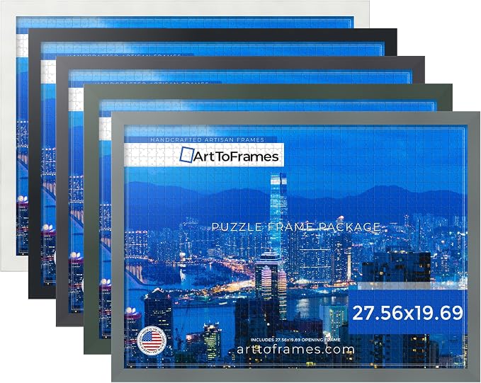 ArtToFrames Puzzle Frame for Buffalo Games 1000 Piece Jigsaw Puzzles, 27.56x19.69 Inch (70x50 cm), Granite Engineered Wood with Economy Acrylic, Ready to Hang Puzzle Display
