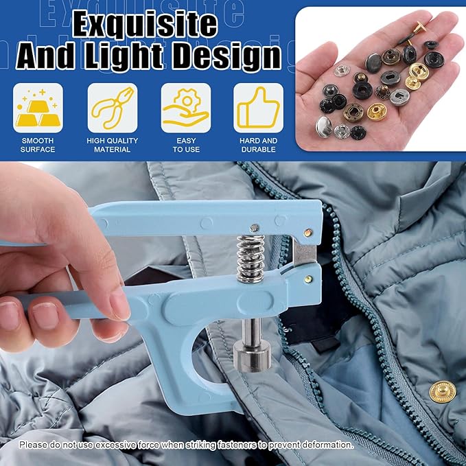 Glarks 90 Sets Leather Snap Fasteners Kit With Pliers, 12.5mm 6 Colors Buttons Press Studs, 8Pcs Setting Tools, Grease Pencils, Tweezers, Tape Measure for DIY Leather Craft