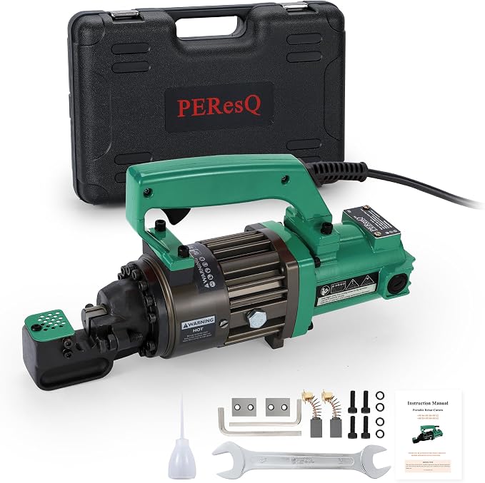 Electric Hydraulic Rebar Cutter, 1000W 120V Corded, Portable Steel Bar Cutter, 5/8" (#5) 4-16mm Capacity,Cutting Speed 1s, Lightweight 16.5 lbs, Model PC-16 (Green-16)