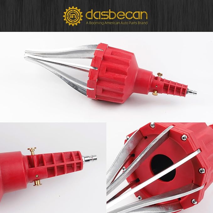 Dasbecan Upgraded Pneumatic CV Boot Expander Tool, CV Boot Clamp Tool Kit | Universal CV Axle Boot Spreader with 3 CV Joint Boot Clamp Pliers , 1 Boot, 15 Clamps and 4 1/4" NPT Air Hose Nipple
