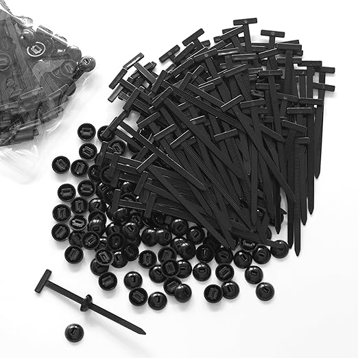 Mavens Cable Tie Buckle, 160 PCS Nylon Universal Cable Tie Buckle, T-Shaped Fixion Tools, Car Zip Ties & Button Zip Ties for Fender Liners, Underbody Panels, Splash Shields