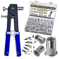 Pressure Rivet Nut Tool Kit, 430Pcs Aluminum Rivet Nut Combination (M8/M6/M5/M4/M3), Suitable for Furniture, Decoration, Automotive, Marine and Industrial Applications