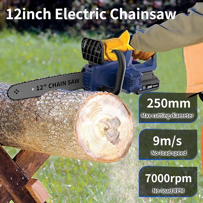 NANWEI 12 Inch Electric Brushless Chainsaw Cordless,Compatible with Makta 18V Battery,Battery Powered Chainsaw For Wood,Tree Cutting (Without Battery)