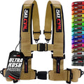 1pc 50 Cal Gold 4 Point Harness 3in Straps, Racing Harness Seat Belt | Ultra Kush padding, Push Button quick release hardware. Universal Fit for UTV, RZR, race car.