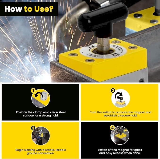 Magswitch MagSquare 150 Magnetic Welding Positioning Square, 2 Pack | Fast, repeatable magnetic positioning with two 150 lb MagSquares for welding, fabrication and fixture setup.