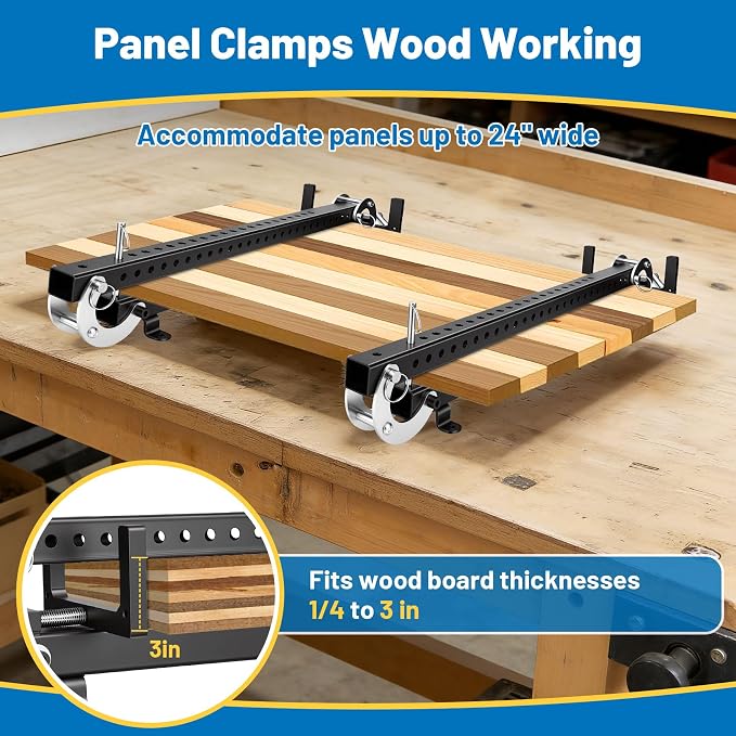 24 Inch Panel Clamp (2 Pack), 4-Way Pressure Steel Parallel Clamp