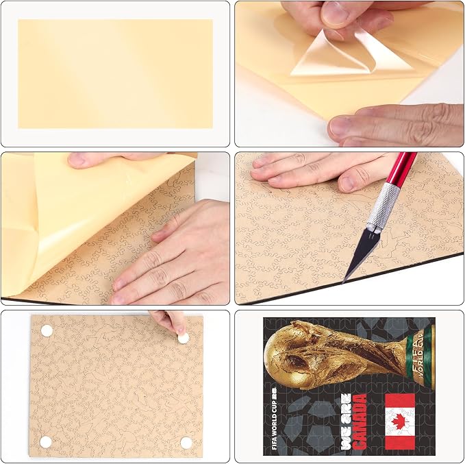 FIFA Canada Poster-2 Wooden Puzzle for Adult, 200 Pieces Irregular Shape Puzzle, 5MM Thick, Creative Collectible Gift for Fans, Officially Licensed Product, 9.3 x 12