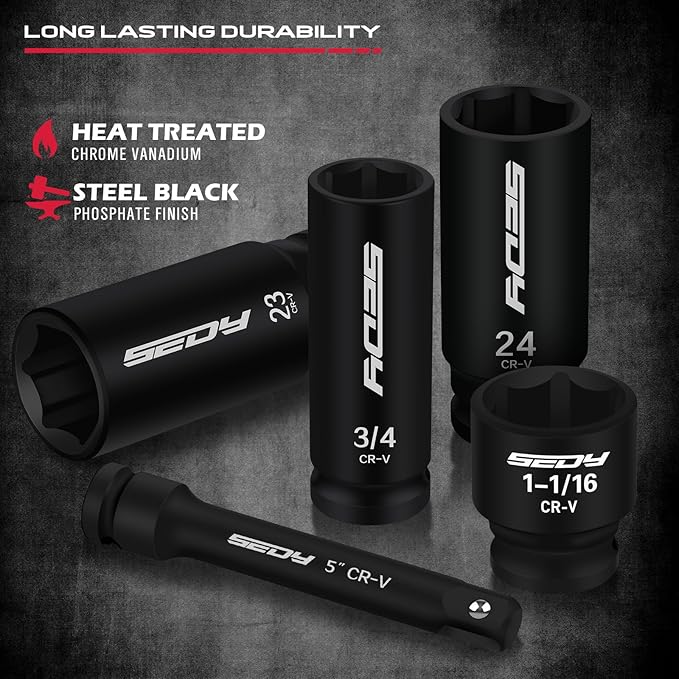 Master 1/2" Drive Impact Socket Set, 67-Piece Standard & Deep Master Impact Socket Set SAE 3/8"-1-1/4" & Metric 8-24mm Socket Set with Ratched Hand, Extension Bar, Reducer, Impact Universal Joint,Cr-V