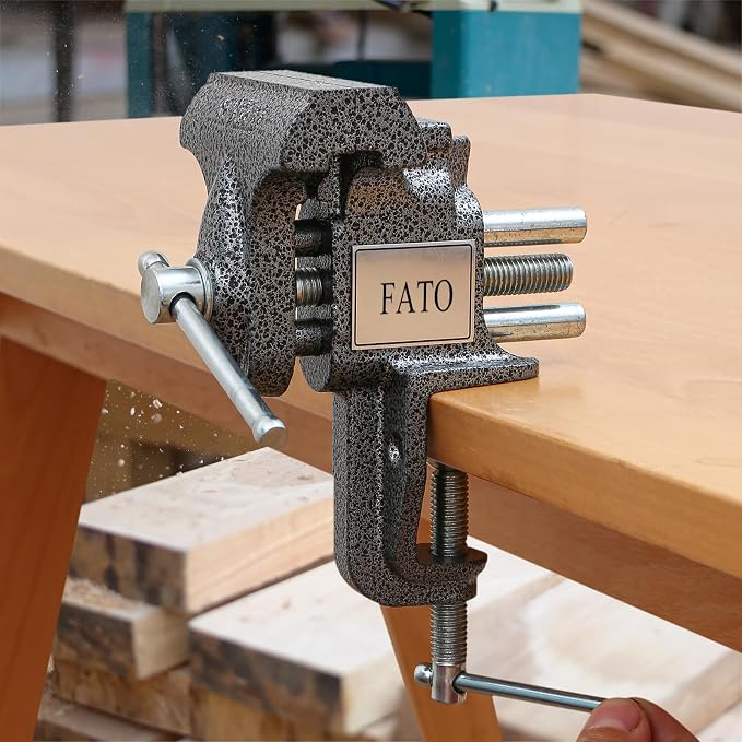 FATO 3” 360° Clamp-On Table Vise, 800LB Clamping Force