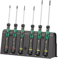Wera 2035/6 A Kraftform Micro Slotted/Phillips Electronics Screwdriver Set and Rack, 6-Pieces