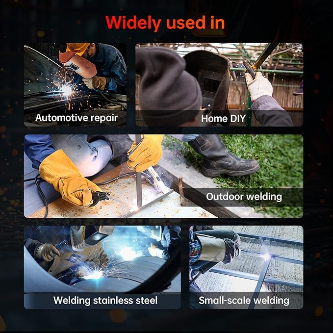 130A Stick Welder 110V, Mini Arc Welder Machine, IGBT Inverter Portable Welding Machine Kit for Home DIY Beginners, with Gloves, Welding Mask, 10 Rods & Wire Brush(Orange)