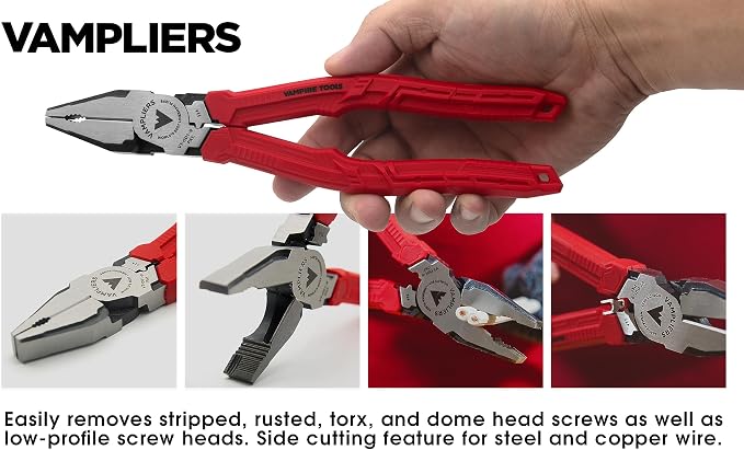 VAMPLIERS 9" Heavy Duty Side Cutting Linesman Pliers Made in Japan