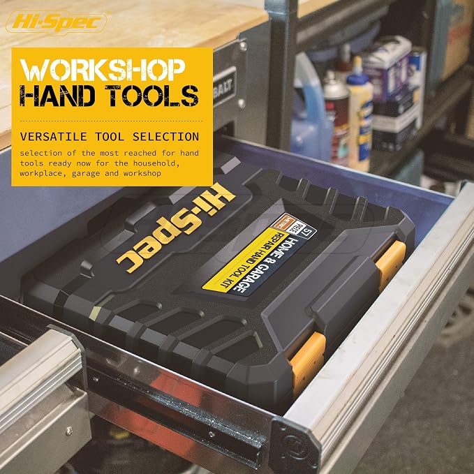 Hi-Spec Home Garage DIY Tool Kit Car Bike and Household Repairs with Case