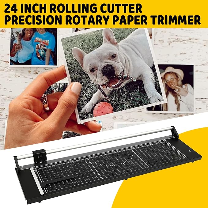 36 Inch Rolling Cutter Precision Rotary Paper Trimmer,Manual Heavy Duty Professional Rolling Trimmer for Photo Paper,Film,Art Paper Jam,Office Paper, Thin Plastic Soft Board,PVC,Cutting Table