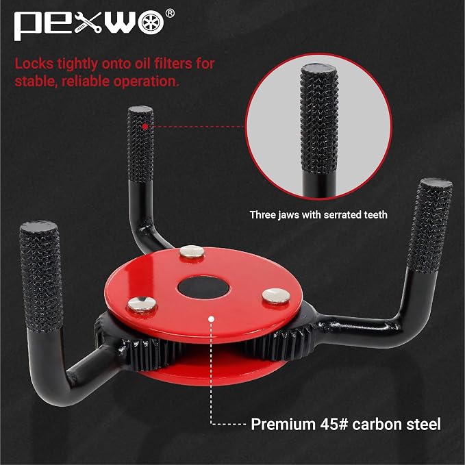 2-Piece 3-Jaw Adjustable Oil Filter Wrench Set - Universal Fit for 2-1/2" to 5-1/2" Filters, 3/8" and 1/2" Both Drive