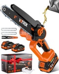 VOTREK® 8-Inch Mini Chainsaw Cordless, 2 x 3.0Ah Batteries, Electric Chain Saw with 2 Chains, Brushless Motor, Auto Oiler, Tool-Free Tensioner for Tree Trimming and Yard Cleanup