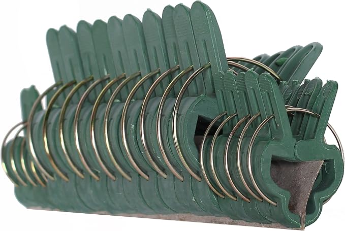 Ram-Pro 20 Piece Green Gentle Gardening Plant & Flower Lever Loop Gripper Clips, Tool for Supporting or Straightening Plant Stems, Stalks, and Vines, Garden Clips