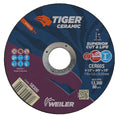Weiler 58300 4-1/2 Inch Cutting Wheel, Tiger Ceramic Stainless Steel Superior Life & Cut Contaminant Free Max Performance Cutting, .045" CER60S Type 1 7/8" Arbor, Pack of 25