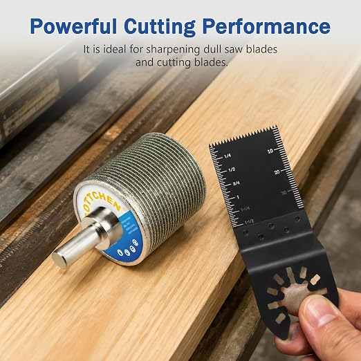 SCOTTCHEN Oscillating Saw Blade Sharpener, Re-Sharpens Dull Saw Blades, Diamond Oscillating Multi-Tool Blade Sharpener for Hand Drills - Upgraded Frameless Design to Quickly Restore Dull Blades