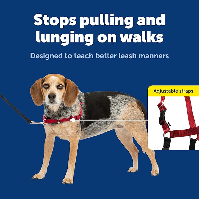 PetSafe Easy Walk Harness, No Pull Dog Harness, Red, Small/Medium | Patented Martingale Loop Gives Gradual Shoulder Pressure to Stop Pulling, Front-Chest Leash Clip Prevents Gagging