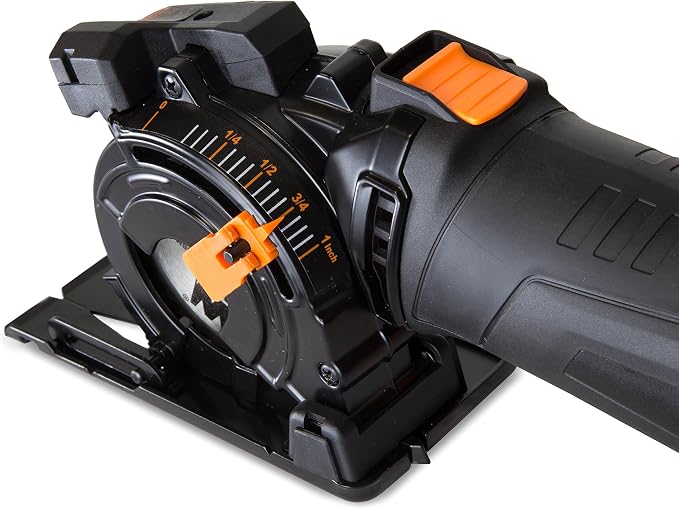WEN 4.2-Amp 3-3/8-Inch Plunge Cut Compact Circular Saw with Laser, Carrying Case, and Three Blades (36704)