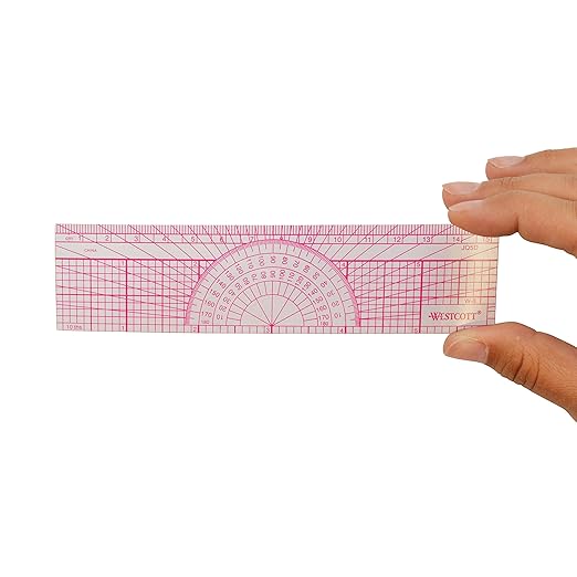 Westcott W-8 Engineers’ Protractor Ruler, 6 in (Pack of 2)