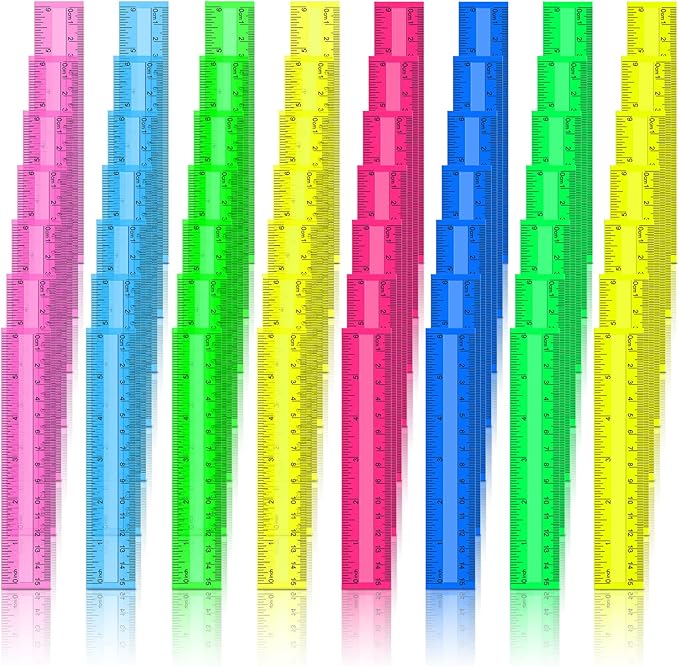 Harloon 480 Pack Clear Plastic Rulers Bulk for Classroom Back to School Supplies Transparent Flexible Rulers with Centimeters and Inches Measuring Tool for Classroom School Students(6 Inch)